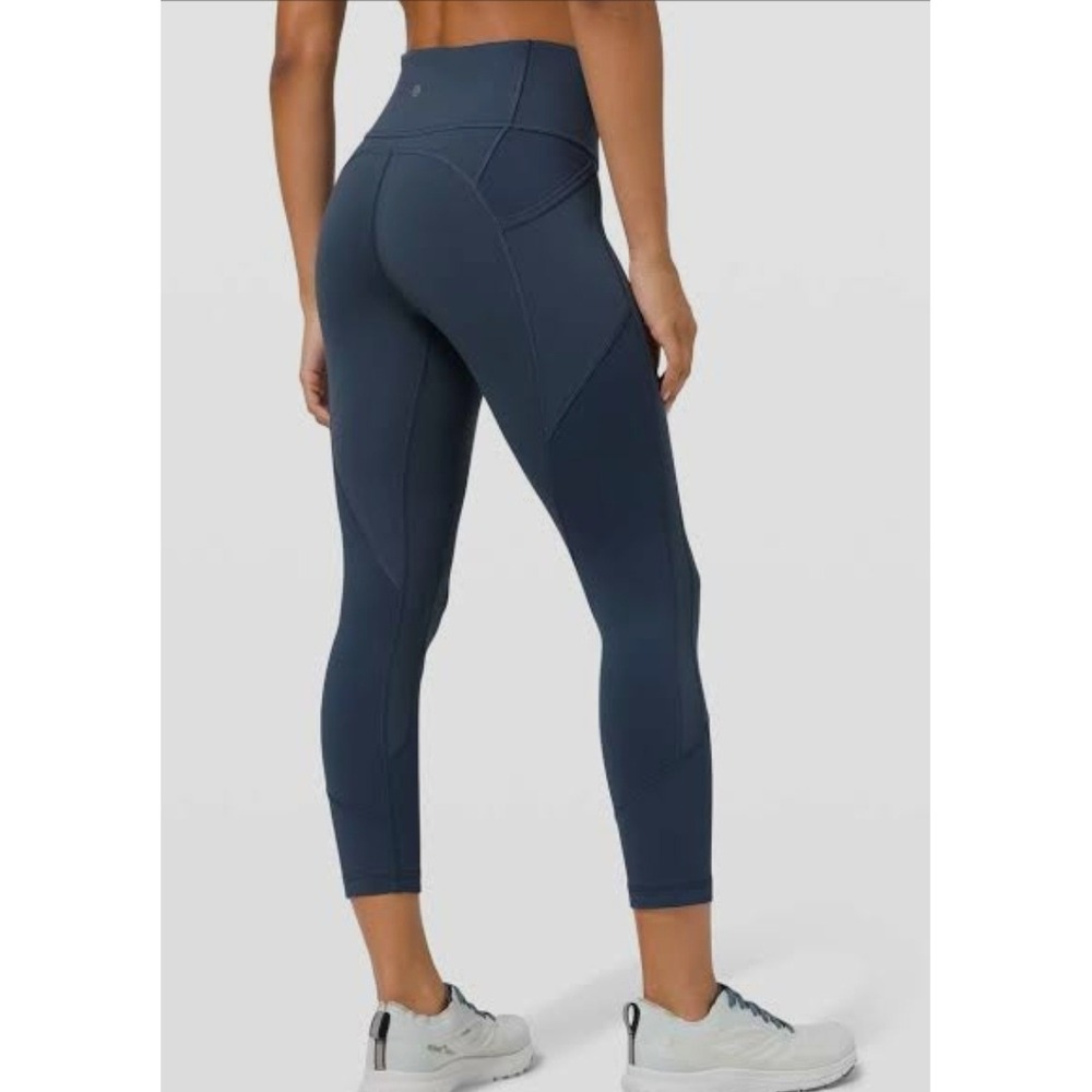 Lululemon All the Right Places High-Rise Crop 23 Iron Blue Leggings Size 18 NWOT